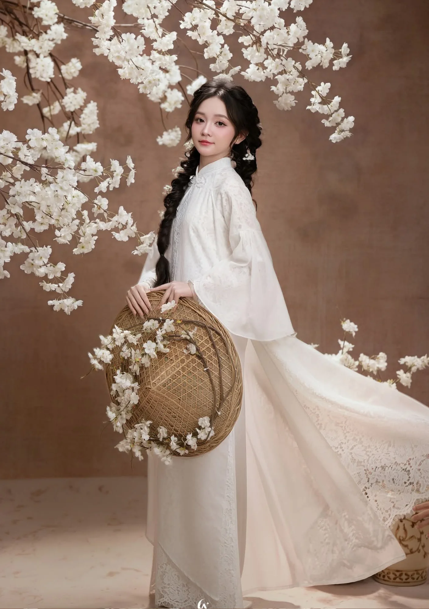 Áo Dài Trắng Vườn Hoa