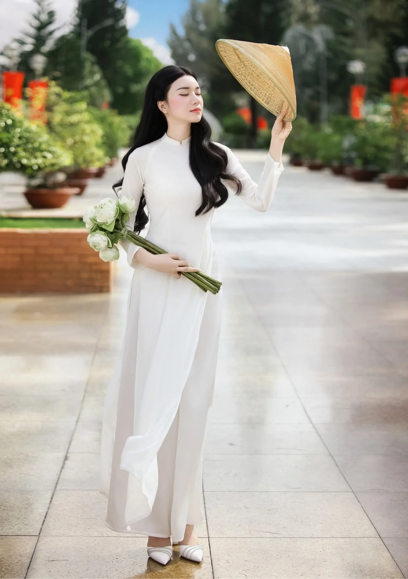 Áo Dài Trắng Ngoại Ô
